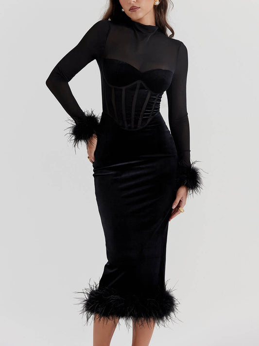Catherine – Elegant Party Midi Dress – Graceful & Flattering
