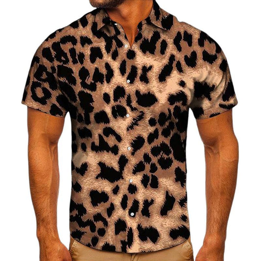 Hamish - Men's Leopard Collared Shirt