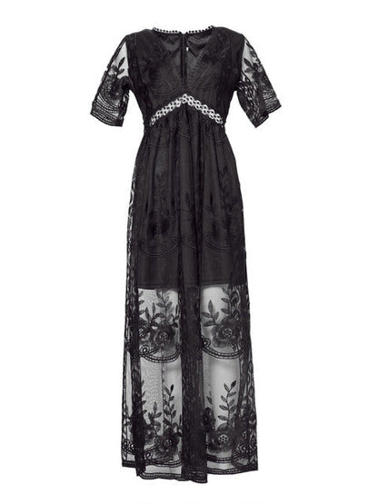 Merlinda - V-Neck Maxi Dress – Elegant & Flowy